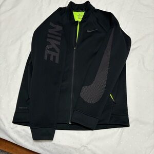 Nike Women's Black Performance Jacket with Neon Green Accents
